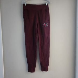 Champion burgundy sweatpants size small men's joggers activewear athletic stretc